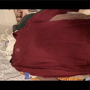 Burgundy soft plush sweater.